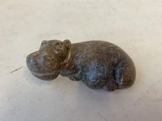 African (Matabele)soapstone figure in the form of a hippo 9cmL