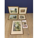 BERYL MAILE, watercolour orchid; PATRICIA WINSLEY, watercolour, brook at Lockinge and Sedgbury