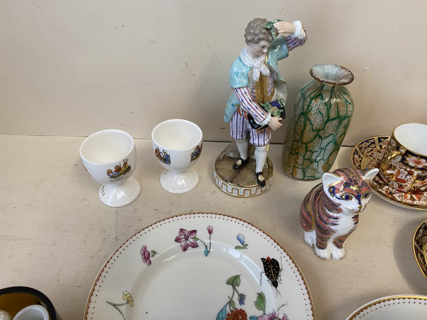Royal Crown Derby 7 place coffee set, Meissen figurine & qty of other ceramics and glass CONDITION - Image 4 of 12