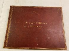 Large red leather bound volume (Mr E A V Stanley Hounds", The contents dating from approx 1902. Some