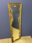 Art nouveau beautifully carved wood dressing mirror with its original floral paintwork
