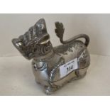 Antique Cambodia Khmer 900 silver figural dragon trinket jewellery box , 11cmH