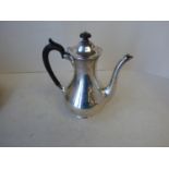 Hallmarked silver coffee pot 18cm, Sheffield 1915, 20ozt gross including handle, 24cmH,
