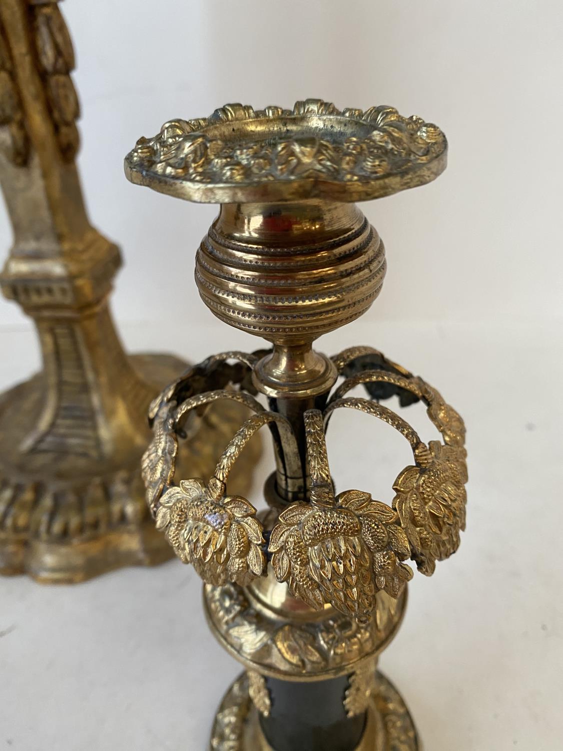 A pair of good quality C19th giltwood side candelabra and a pair of ormolu candle sticks, and qty of - Image 7 of 17