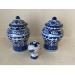 Chinese Jingdezhen hand painted flower pattern blue and white porcelain vases with six character