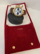 CARTIER Watch - PASHA DE CARTIER, Swiss made, 18ct gold, Chrometer, 1989, 2380 820903, water