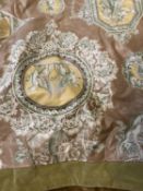 A good quality bed cover with a chintz classical side and a velvet patchwork velvet back, 140 x 205