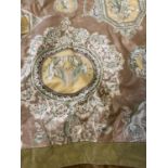 A good quality bed cover with a chintz classical side and a velvet patchwork velvet back, 140 x 205