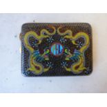 Chinese yellow metal & cloisonné enamelled cigarette case