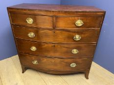 Victorian mahogany chest of 2 short over 3 long drawers, 104cmW x 50cm deep x 101cmH Condition -
