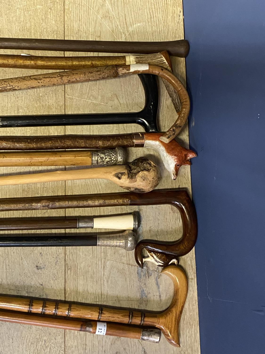 Qty of various walking sticks, canes, shepherds crooks - Image 2 of 11