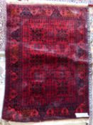 Small red & Blue rug 102x145cm