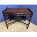 Fine quality C19th Chinese Chippendale style mahogany silver table. 83L x 52 W x 68 H