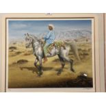 SUSAN CRAWFORD, colour print, Omani boy on his Arab Stallion, 23/95, signed in pencil on mount, 66 x