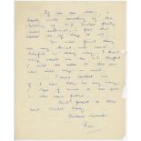 Len Hutton. Yorkshire & England 1934-1955. Two page handwritten letter on 'Leonard Hutton Ltd Sports