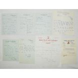 Yorkshire C.C.C. 1960s. A selection of seven handwritten letters from Yorkshire players replying