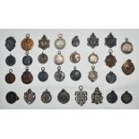 Cricket medals 1898-1961. Thirty one metal cricket medals, of which approx. ten are hallmarked