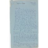 Arthur Lindsay Hassett. Victoria & Australia 1932-1953. Single page handwritten aerogramme letter