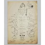 Yorkshire C.C.C. 1930. Official menu for the dinner given to the Yorkshire County Eleven at The