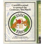 England v Australia, Centenary Test 1980. Official 'Cornhill Insurance' souvenir brochure for the