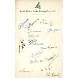 South African tour of England 1951. Official autograph sheet fully signed by all sixteen members