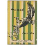 'Welcome! Australia. Illinois Cricket Association July 23, 24, 25, 26, 1932. Grant Park, Chicago,