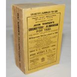 Wisden Cricketers' Almanack 1930. 67th edition. Original paper wrappers. Slight breaking to page