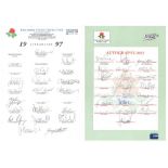 Lancashire C.C.C. 1997-2009. Five official autograph sheets for seasons 1997, 2003, 2007, 2008 and