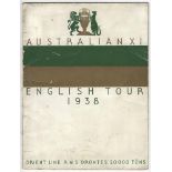 Australia 1938. Official 'Australian XI English Tour 1938' souvenir brochure for the tour issued