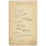 Leicestershire C.C.C. 1931. Large album page very nicely signed in black ink by eleven members of