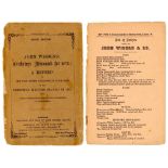 Wisden Cricketers' Almanack 1872. 9th edition. Pair of original wrappers from the 1872 edition.