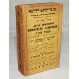 Wisden Cricketers' Almanack 1909. 46th edition. Original paper wrappers. Professional restoration to