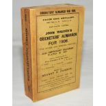 Wisden Cricketers' Almanack 1908. 45th edition. Original paper wrappers. Replacement spine paper.