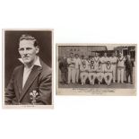 Surrey C.C.C. Two mono real photograph postcards, one of Laurie Fishlock (Surrey & England 1931-