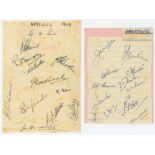County autographs 1948/1949. Four albums pages signed in ink of Nottinghamshire 1948 (12