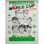 'India World Cup Winners'. Prudential World Cup 1983. Original tournament poster printed in red,