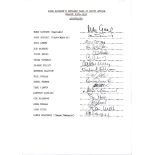 'English Team in South Africa Season 1989-1990'. Autograph sheet fully signed by the English 'Rebel'