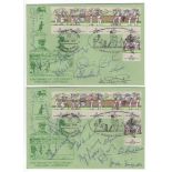 'Centenary of Test Cricket England v Australia' 1977. Two covers each with a set of six Australia