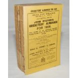 Wisden Cricketers' Almanack 1925. 62nd edition. Original paper wrappers. Slight breaking to page
