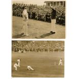 England v Australia, Headingley 1930. 'Don Bradman World Record Score 334'. Good selection of ten