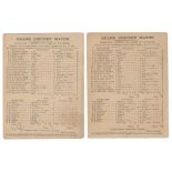 Yorkshire v Twenty-Two Colts of Yorkshire 1881. Early official scorecard for the match played at