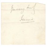 George Robert Canning Lord Harris. Kent, Oxford University & England. Signature in ink of Harris