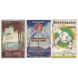 Tour brochures 1930s. Three official pre-tour brochures, each compiled by A.W. Simpson, for West