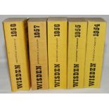 Wisden Cricketers' Almanack 1954 to 1958. Original limp cloth covers. The 1958 edition with some