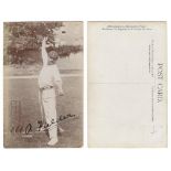 Arthur Fielder. Kent & England 1900-1914. Sepia real photograph postcard of Fielder wearing Kent cap