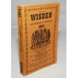Wisden Cricketers' Almanack 1944. 81st Edition. Original limp cloth covers. Only 5600 paper copies