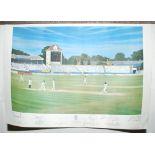 Warwickshire C.C.C. 1990s. Four colour prints, one of Brian Lara hitting the boundary for his record