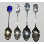 Golf spoons. Nice selection of four silver hallmarked spoons. Two bear a golf club crest 'K.G.C.' to