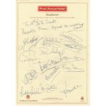 England World Cup Squad 1986. Unofficial autograph sheet on Post House Hotel, Heathrow letterhead