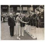 Australia tour to England 1953. 'Coronation Tour'. Original mono press photograph of H.M. The